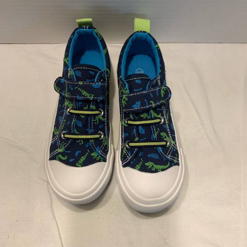 LILY & DAN NAVY DINOSAUR SLIP-ON SNEAKERS NWOT